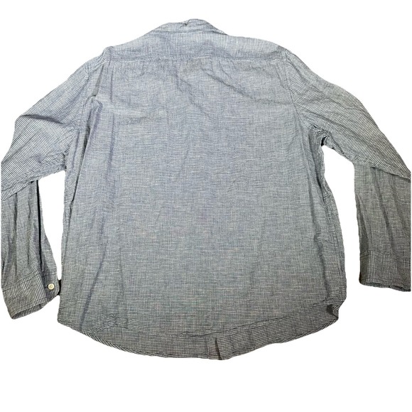 Goodfellow & Co Shirt Mens XL Blue Plaid Linen Blend Long Sleeve Button Up - Picture 4 of 4